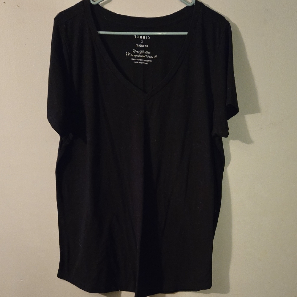 Torrid Black V-Neck Tee